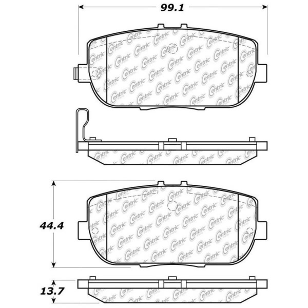 Centric Premium Ceramic Rear Disc Brake Pads 301.11800