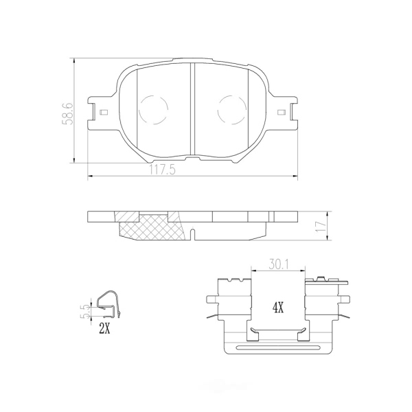 brembo Premium Ceramic Front Disc Brake Pads P83054N