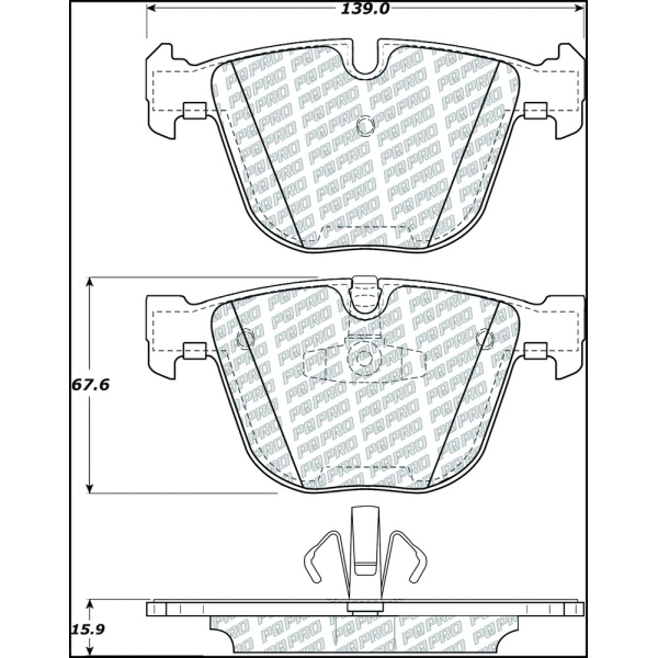 Centric Posi Quiet Pro™ Semi-Metallic Rear Disc Brake Pads 500.09191