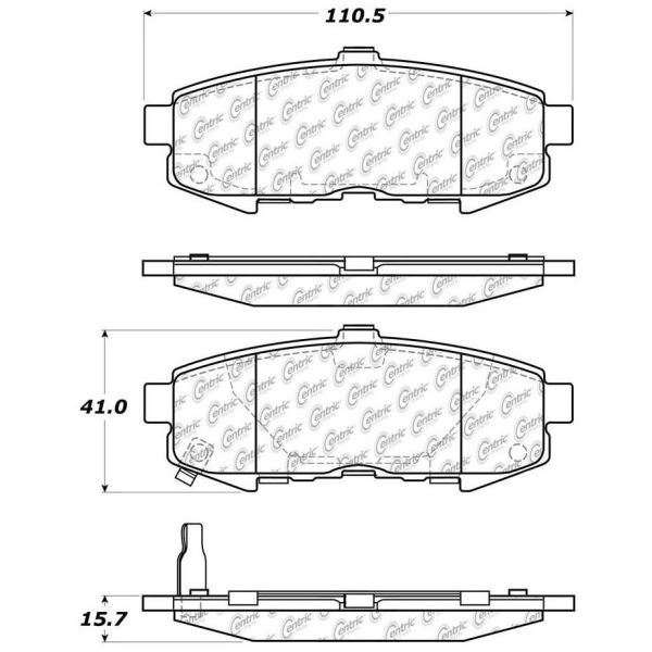 Centric Posi Quiet™ Ceramic Rear Disc Brake Pads 105.10730