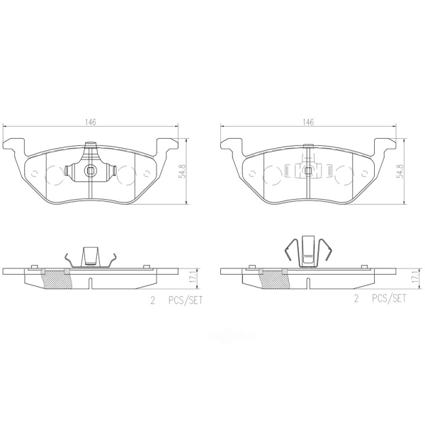 brembo Premium Ceramic Rear Disc Brake Pads P24085N