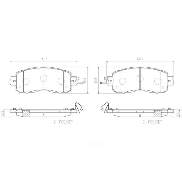 brembo Premium Ceramic Front Disc Brake Pads P56104N