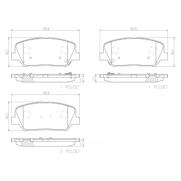 brembo Premium Ceramic Front Disc Brake Pads P30065N