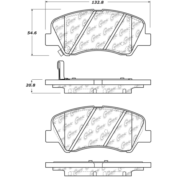 Centric Posi Quiet™ Ceramic Front Disc Brake Pads 105.15930