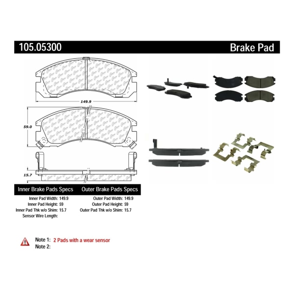 Centric Posi Quiet™ Ceramic Front Disc Brake Pads 105.05300