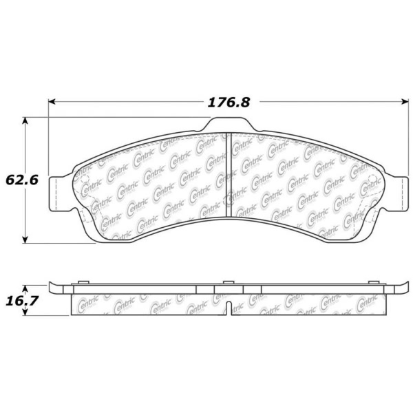 Centric Posi Quiet™ Extended Wear Semi-Metallic Front Disc Brake Pads 106.08820