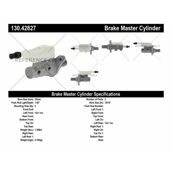 Centric Premium Brake Master Cylinder 130.42827