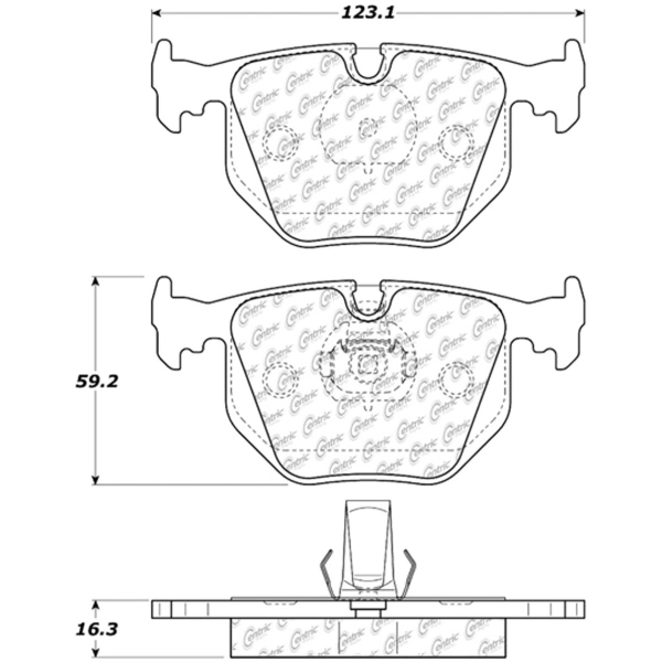 Centric Posi Quiet™ Semi-Metallic Rear Disc Brake Pads 104.06830