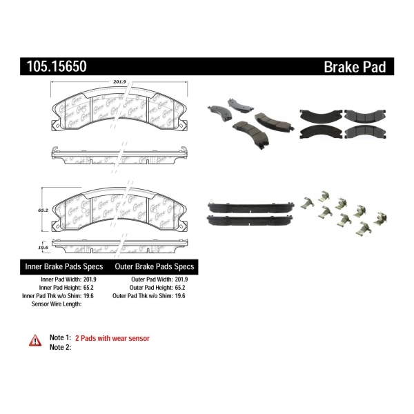 Centric Posi Quiet™ Ceramic Front Disc Brake Pads 105.15650