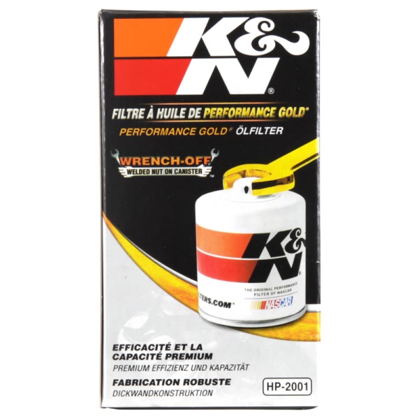 K&N Performance Gold™ Wrench-Off Oil Filter HP-2001