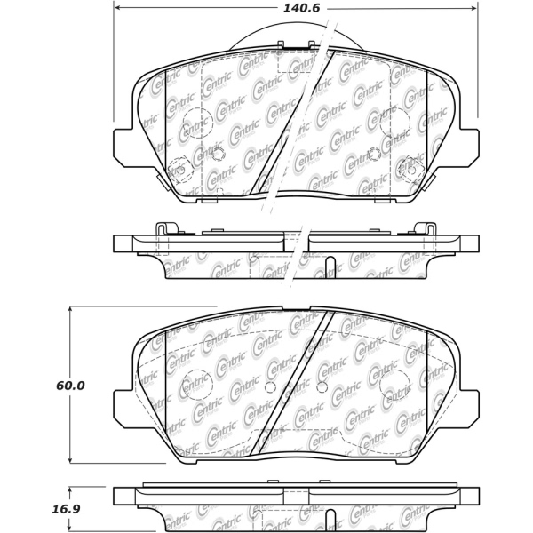 Centric Posi Quiet™ Ceramic Front Disc Brake Pads 105.17350