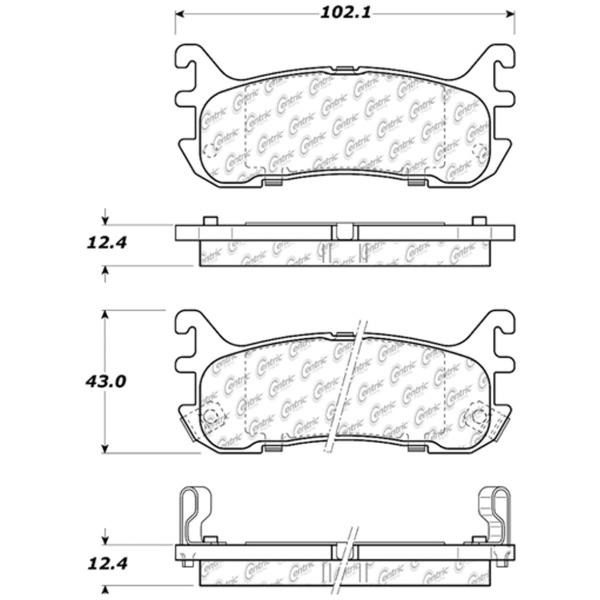 Centric Posi Quiet™ Ceramic Rear Disc Brake Pads 105.06360