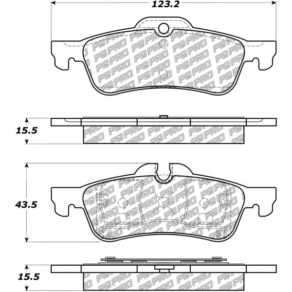 Centric Posi Quiet Pro™ Semi-Metallic Rear Disc Brake Pads 500.10600
