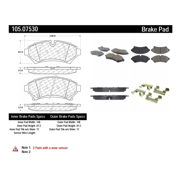 Centric Posi Quiet™ Ceramic Front Disc Brake Pads 105.07530