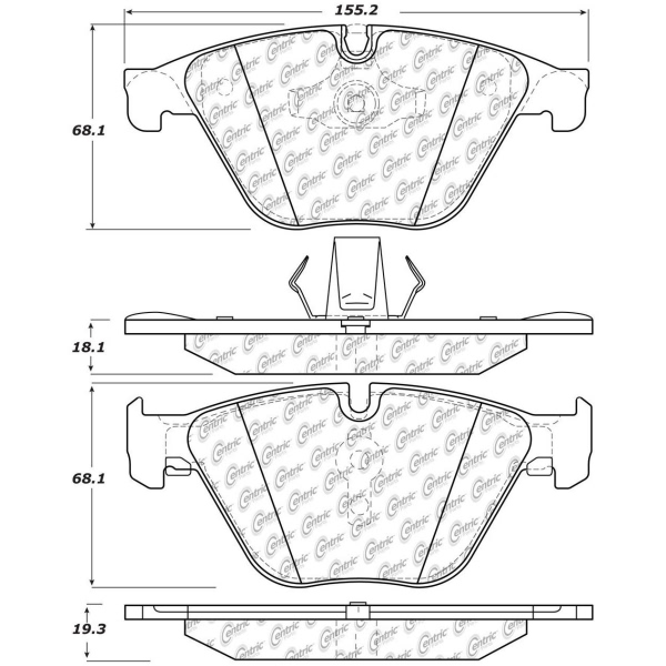 Centric Premium Ceramic Front Disc Brake Pads 301.15050