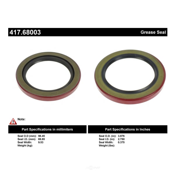 Centric Premium™ Axle Shaft Seal 417.68003