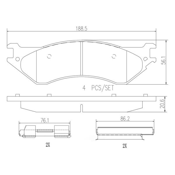 brembo Premium Ceramic Rear Disc Brake Pads P18016N