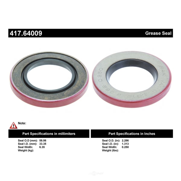 Centric Premium™ Rear Wheel Seal 417.64009