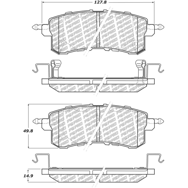 Centric Posi Quiet Pro™ Ceramic Rear Disc Brake Pads 500.15100
