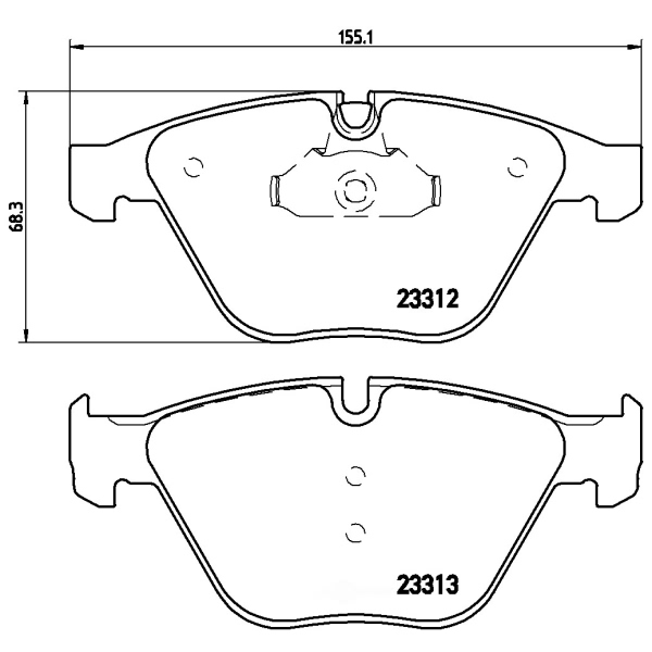 brembo Premium Low-Met OE Equivalent Front Brake Pads P06054