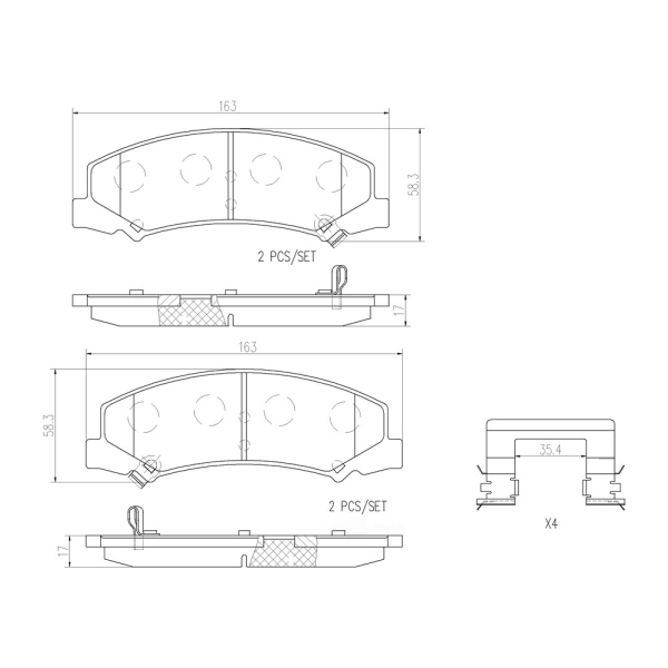 brembo Premium Ceramic Front Disc Brake Pads P10044N