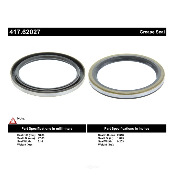 Centric Premium™ Axle Shaft Seal 417.62027