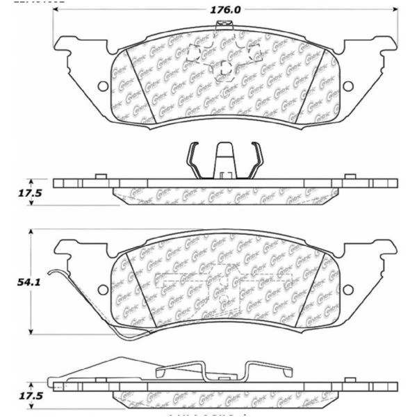 Centric Posi Quiet™ Semi-Metallic Front Disc Brake Pads 104.05291