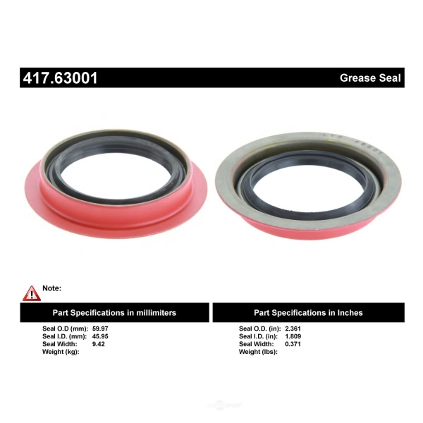 Centric Premium™ Axle Shaft Seal 417.63001