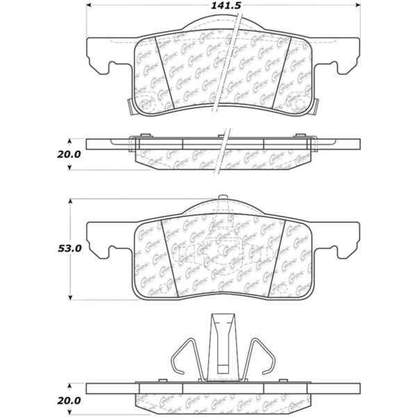 Centric Posi Quiet™ Ceramic Rear Disc Brake Pads 105.09350