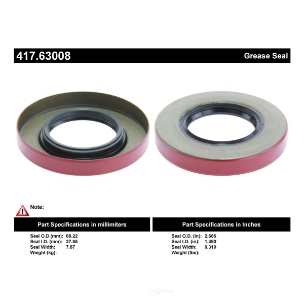 Centric Premium™ Axle Shaft Seal 417.63008