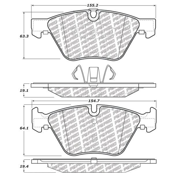 Centric Posi Quiet Pro™ Semi-Metallic Front Disc Brake Pads 500.10611