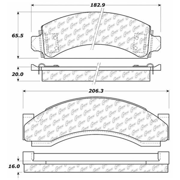 Centric Premium Semi-Metallic Front Disc Brake Pads 300.05430