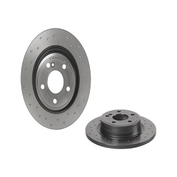brembo Premium Xtra Cross Drilled UV Coated 1-Piece Rear Brake Rotors 08.B348.4X