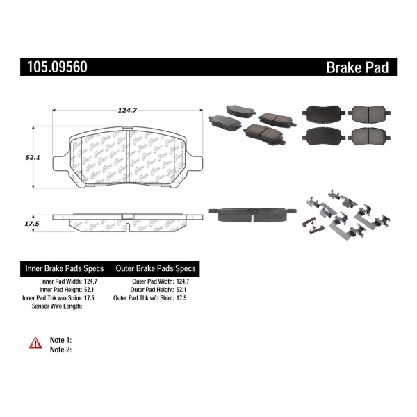 Centric Posi Quiet™ Ceramic Front Disc Brake Pads 105.09560