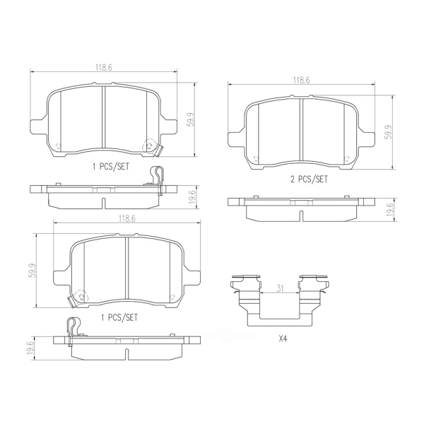 brembo Premium Ceramic Front Disc Brake Pads P10030N