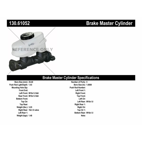 Centric Premium Brake Master Cylinder 130.61052