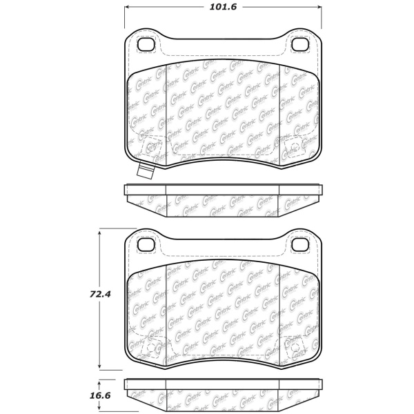 Centric Posi Quiet™ Semi-Metallic Rear Disc Brake Pads 104.13660