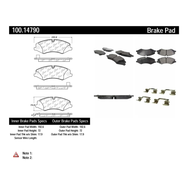 Centric Original Equipment Formula Brake Pads With Hardware 100.14790