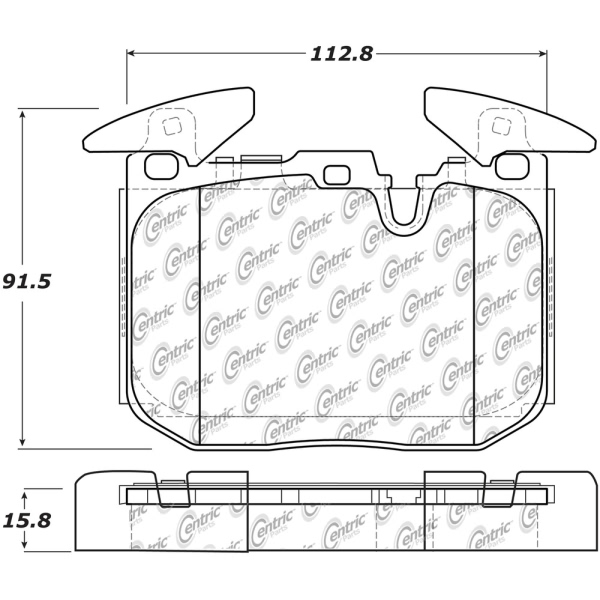 Centric Posi Quiet™ Semi-Metallic Front Disc Brake Pads 104.16090