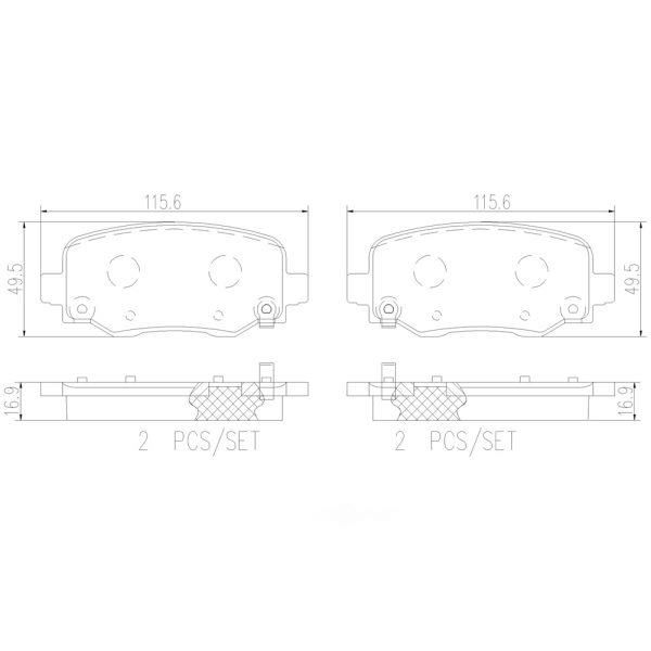 brembo Premium Ceramic Rear Disc Brake Pads P37020N
