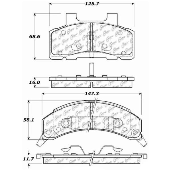 Centric Posi Quiet™ Semi-Metallic Front Disc Brake Pads 104.02151