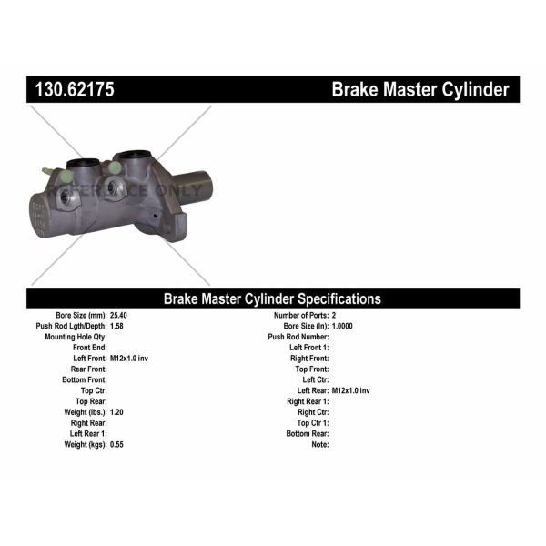 Centric Premium Brake Master Cylinder 130.62175