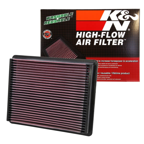 K&N 33 Series Panel Red Air Filter (12.5" L x 9.875" W x 1.625" H) 33-2135