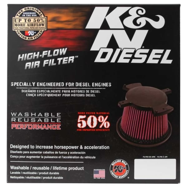 K&N E Series Unique Red Air Filter （7" H) E-0784