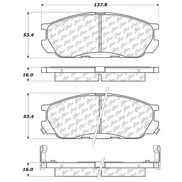 Centric Posi Quiet™ Ceramic Front Disc Brake Pads 105.05520