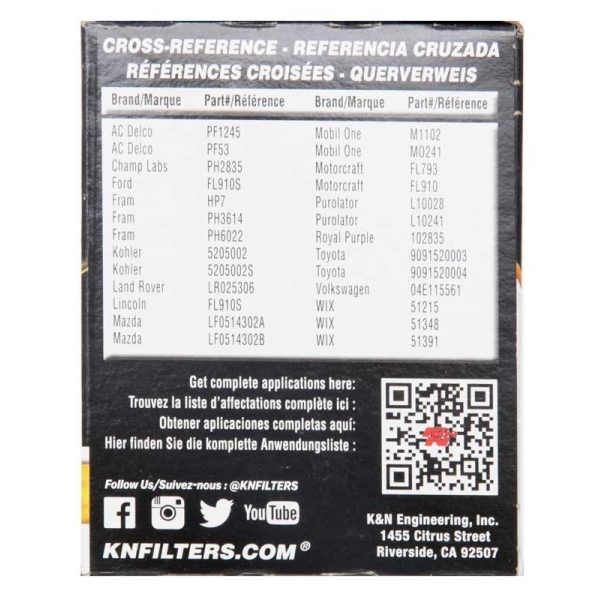 K&N Performance Gold™ Wrench-Off Oil Filter HP-1002
