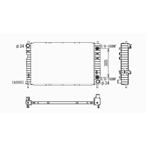 TYC Engine Coolant Radiator 2764