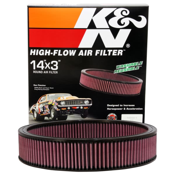 K&N E Series Round Red Air Filter （12" ID x 14" OD x 3.063" H) E-1650