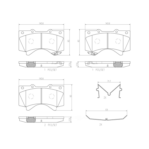 brembo Premium Ceramic Front Disc Brake Pads P83107N