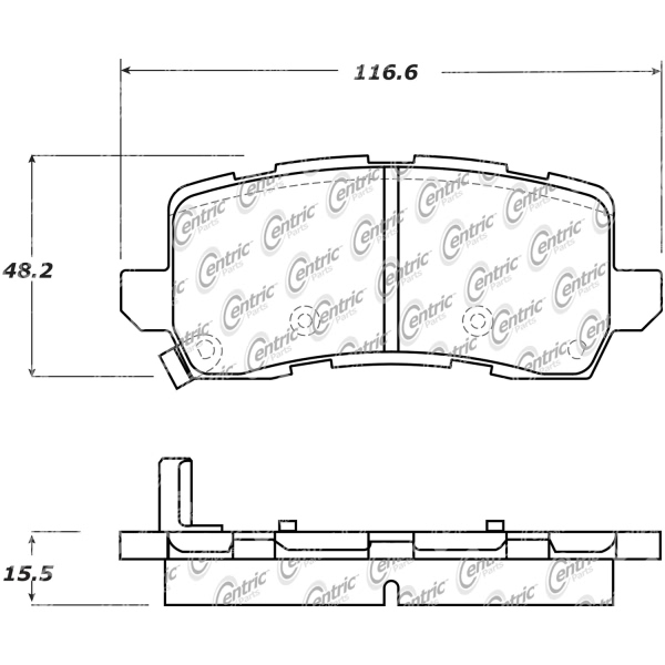 Centric Premium Ceramic Rear Disc Brake Pads 301.16980